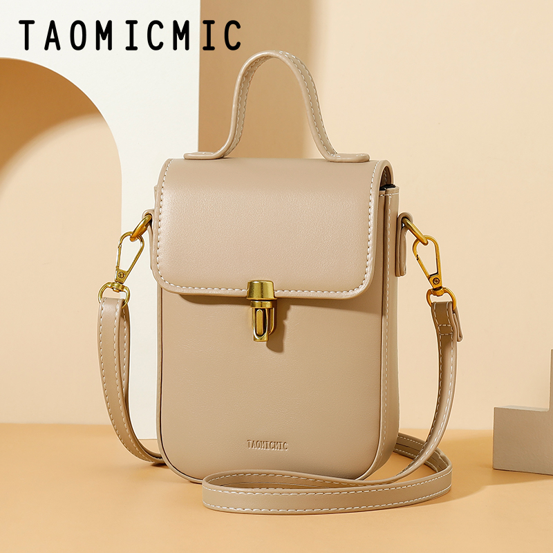 Taomicmic Pu Leather Women Causal Cell Phone Bag Purse Shoulder Strap Crossbody Bag Mobile Leather Phone Bag