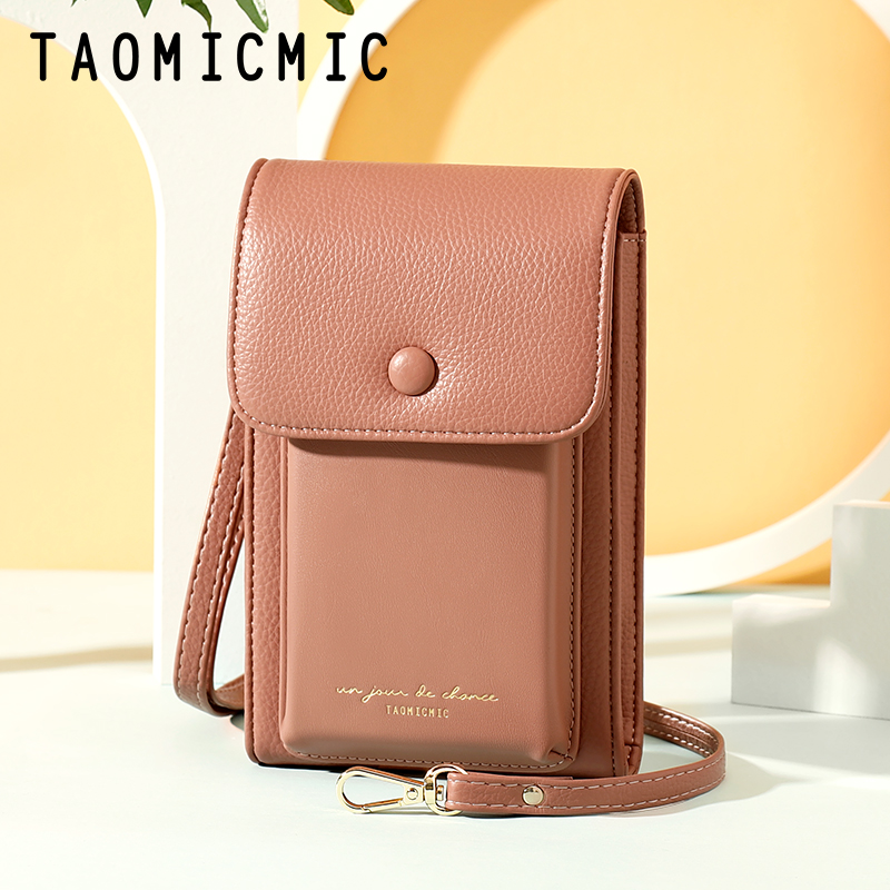 Taomicmic new women large capacity vertical cross-body bag mini lady single shoulder change mobile phone bag